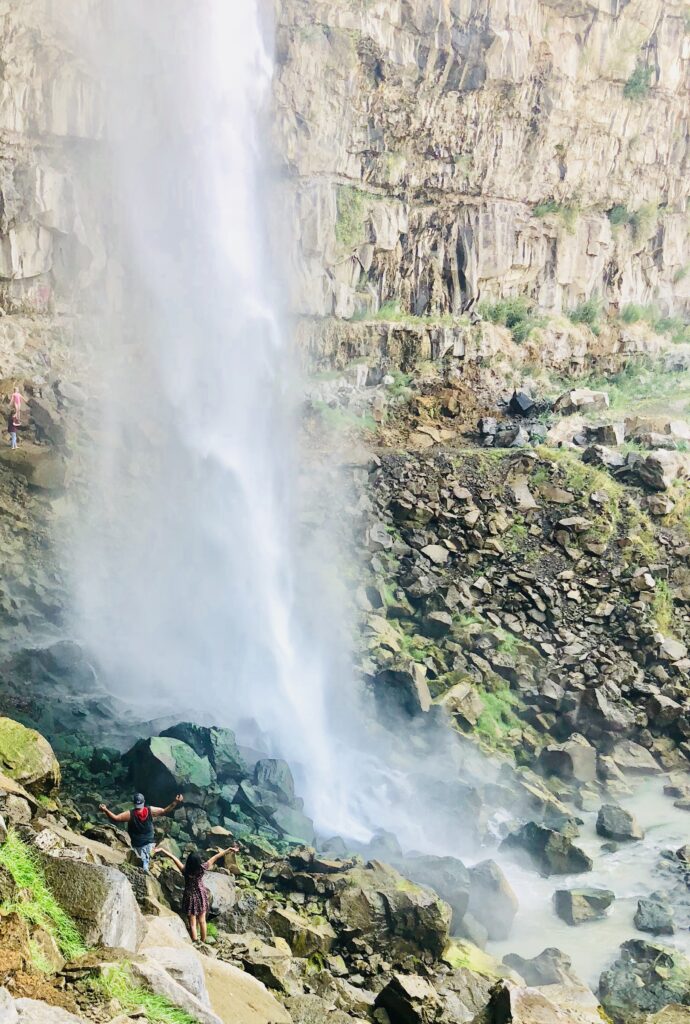 Enjoying life at the bottom of Perrine Coulee Falls in Twin Falls, Idaho